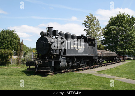 MacMillan Bloedel #1044 Logging Steam Locomotive At Chemainus BC Stock ...