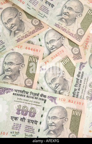 Indian rupee notes spread in a pattern Stock Photo