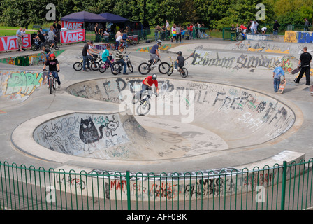 BMX skateboard and skating area in Phoenix Park in Runcorn Cheshire UK Runcorn Stock Photo