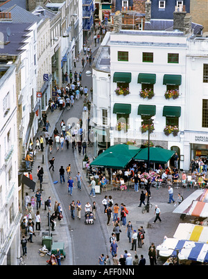 Looking down on Market Street, Cambridge. Stock Photo