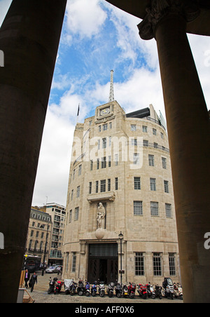 BBC Building Sculpture By Eric Gill Stock Photo - Alamy