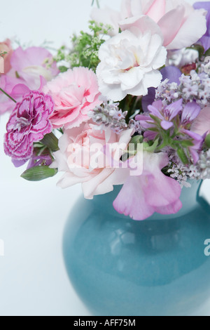 Vase of mixed flowers Stock Photo