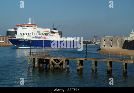 Commodore Clipper Roro ship Cross Channel Ferry Departing Portsmouth England UK Stock Photo