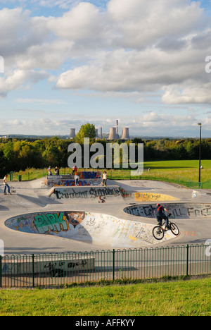 BMX skateboard and skating area in Phoenix Park in Runcorn Cheshire UK Runcorn Stock Photo