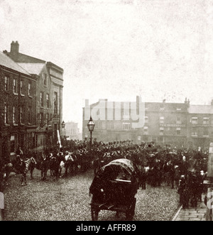 Cheshire Macclesfield Market place Town Hall circa 1870 Stock Photo