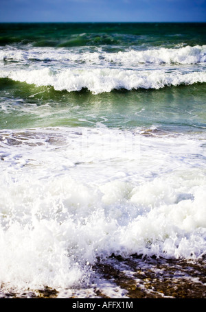 Seascape - waves breaking on the shore Stock Photo