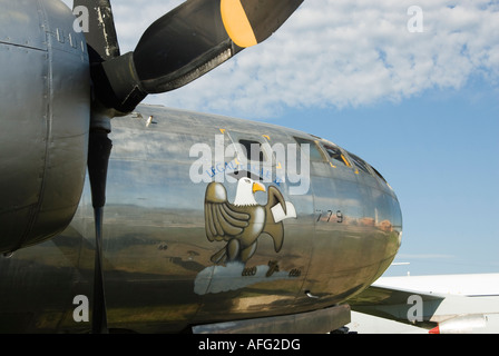 a Boeing Superfortress on display at the South Dakota Air Space Museum near Rapid City Summer 2007 Stock Photo