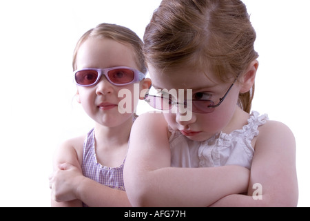 Little girls in sunglasses Stock Photo