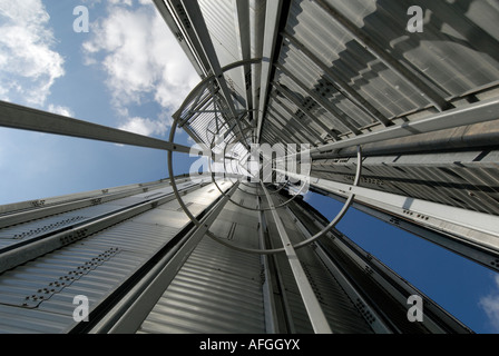 New grain silos, La Celle-Guenand, sud-Touraine, France. Stock Photo