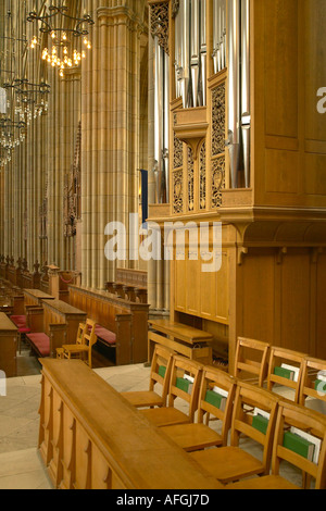 View of organ pipes in Lancing College Chapel, West Sussex Stock Photo