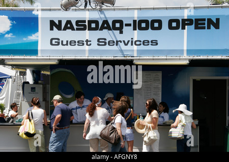 Miami Florida,Key Biscayne,NASDAQ 100 Open,pro tennis tournament,Guest Services,information,FL060331340 Stock Photo