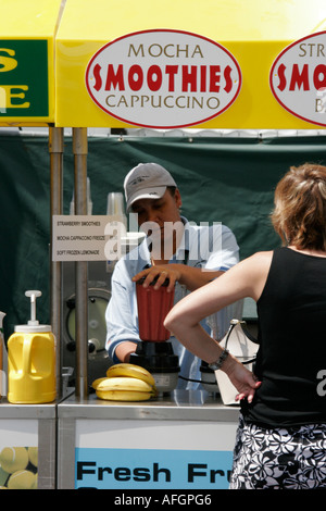 Miami Florida,Key Biscayne,NASDAQ 100 Open,pro tennis tournament,mocha smoothies,blender,visitors travel traveling tour tourist tourism landmark landm Stock Photo