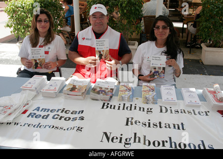 Miami Beach Florida,Lincoln Road Mall,weather,Hurricane Awareness Fair,American Red Cross,brochure brochures folder folders pamphlet pamphlets informa Stock Photo