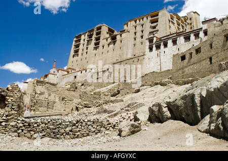 City palace in Leh, Ladakh, Jammu and Kashmir, India Stock Photo