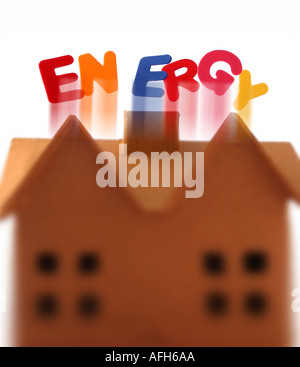 Conceptual image showing energy in the home with motion trails Stock Photo