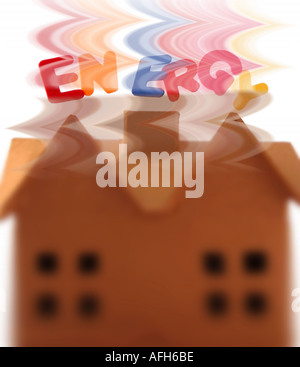 Conceptual image showing energy in the home with hazy heat Stock Photo