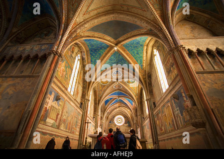 Basilica of St Francis in Assisi interior Umbria Italy Stock Photo