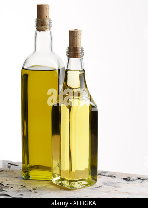 Bottles of olive oil Stock Photo