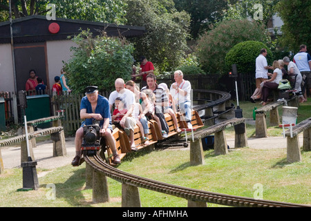 Public train rides in Ridgeway Park, North Chingford given by the Chingford and District Model Engineering Club. North East Lond Stock Photo