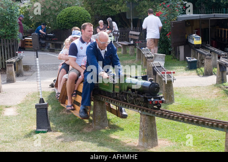 Public train rides in Ridgeway Park, North Chingford given by the Chingford and District Model Engineering Club. North East Lond Stock Photo