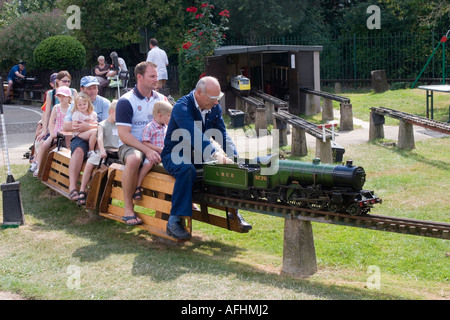 Public train rides in Ridgeway Park, North Chingford given by the Chingford and District Model Engineering Club. North East Lond Stock Photo