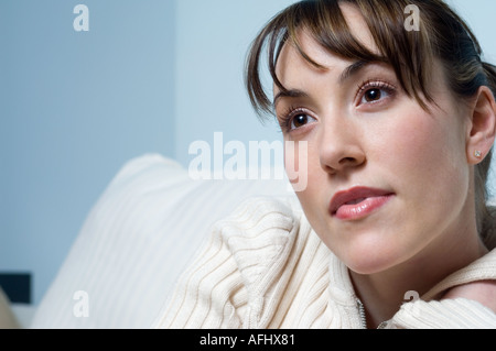 young woman at home Stock Photo