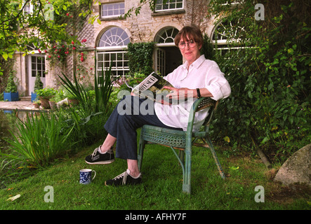 AUTHOR ELIZABETH FALCONER AT HER HOME IN THE VILLAGE OF SLAD NEAR STROUD GLOUCESTERSHIRE Stock Photo