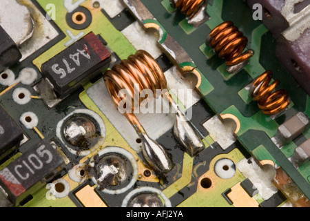 RF coil on circuit board of UHF video modulator Stock Photo: 7974968 ...