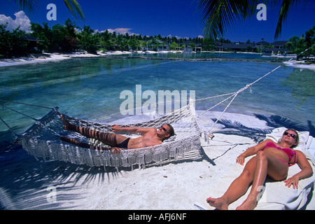 Couple at Plantation Bay Resort Mactan Island Cebu Visayas Philippines Stock Photo