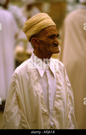 Old man in traditional dress Ghardaia oasis town Algeria Africa Stock Photo