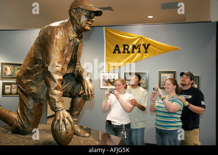 Indiana St. Joseph County,South Bend,St. Joseph Street,College Football Hall of Fame,Coach Earl Red Blaik,couple,adult,adults,camera,digital,Hispanic Stock Photo