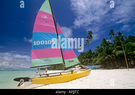 Boat on the beach at Boracay Philippines Stock Photo