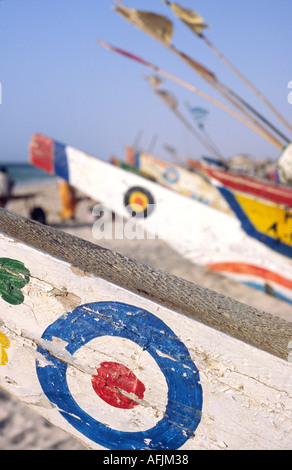 Fishing boats - Plage des Pêcheurs, Nouakchott, MAURITANIA Stock Photo