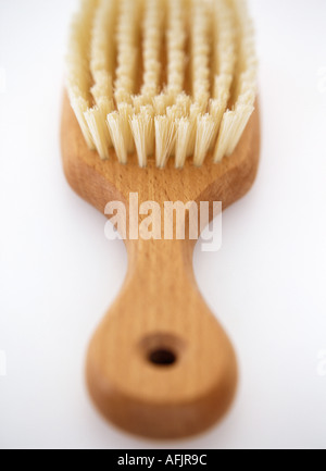 Natural bristle brush on white background Stock Photo