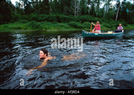 Maine Aroostook County Allagash Wilderness Waterway Allagash Guide Service canoe trip ME251,ME251 Stock Photo