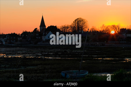 Bosham village in Chichester harbour at Sunset West Sussex, UK 2006 Stock Photo