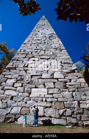 Richmond Virginia,Hollywood Cemetery Memorial to Confederacy,built 1869 largest stone pyramid 90 ft in US VA131,VA131 Stock Photo