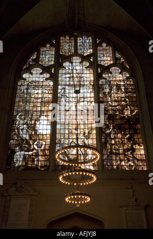 Stained glass window- Magdalen College Chapel Oxford Stock Photo