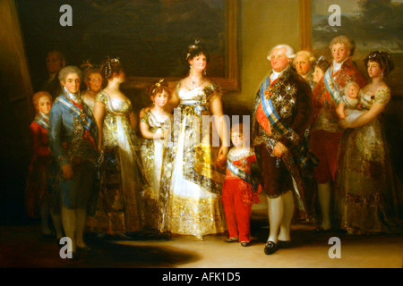 Charles IV of Spain and His Family, Francisco Goya, 1800-1801, Prado Museum, Madrid, Spain, Europe Stock Photo