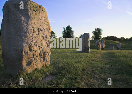 South West quadrant of Avebury stone circle and henge, Wiltshire, England, UK. Stock Photo