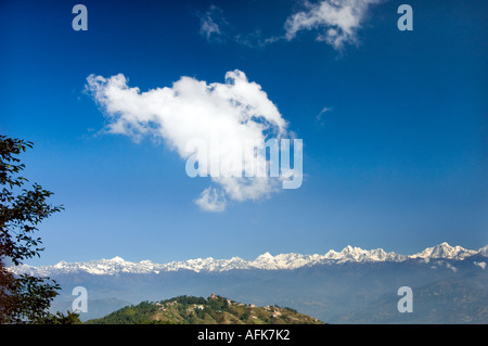 NAGARKOT HIMALAYA Resort mountain range of hills Kathmandu valley vale dale glen dell NEPAL  Asia Katmandu anapurna range Stock Photo