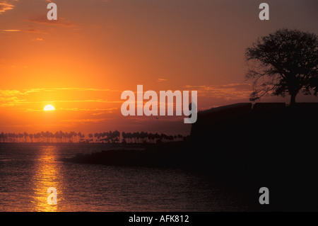 Sunset over harbor in Old San Juan Puerto Rico Caribbean Stock Photo ...