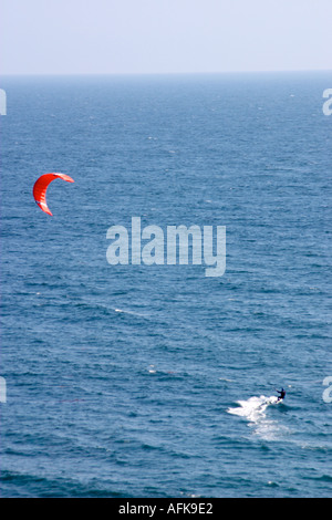 Kite Surfing in Malibu Stock Photo