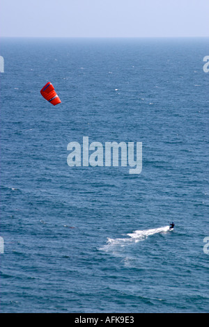 Kite Surfing in Malibu Stock Photo