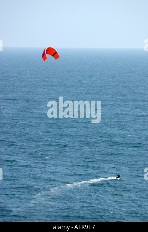 Kite Surfing in Malibu Stock Photo