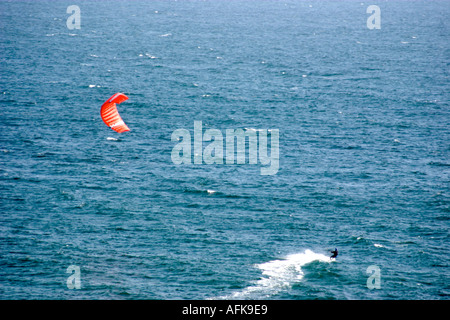 Kite Surfing in Malibu Stock Photo