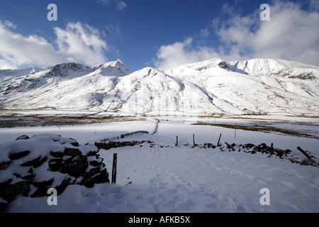 Nant Ffrancon pass with Mynydd Perfedd in the distance Stock Photo