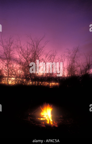 Camp fire outdoors Property Released Image Stock Photo