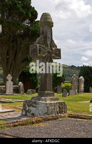 Celtic High Cross at Ahenny, County Tipperary, Ireland Stock Photo