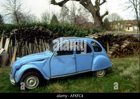 french classic car citroen 2hp countryside france Stock Photo